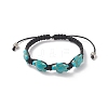 Synthetic Turquoise(Dyed) Tortoise Braided Bead Bracelet for Women BJEW-TA00225-01-1