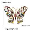 Butterfly Alloy Rhinestone Brooches PW-WG40679-03-2