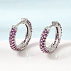 Brass Micro Pave Cubic Zirconia Hoop Earrings KK-CBA8324-24P-02-3