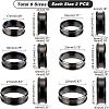 Unicraftale 12Pcs 6 Style Stainless Steel Grooved Finger Ring Settings STAS-UN0031-37-4