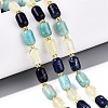 Natural Sodalite & Flower Amazonite & Lemon Quartz Beads Strands G-Q614-02A-03-1