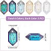 HOBBIESAY 18Pcs 6 Colors Embossed Glass Rhinestone Charms GLAA-HY0001-02-2