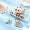 6Pcs 6 Styles Electroplated Natural Spiral Shell Pendants SSHEL-YW0001-06-5