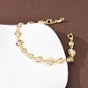Brass Link Chain Bracelets for Women BJEW-D387-03G-5