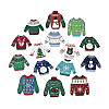 15Pcs Christmas UV Single Face Printed Wood Pendant Decorations WOOD-N020-27-2