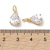 Brass Micro Pave Clear Cubic Zirconia Pendants KK-K360-09A-G-3