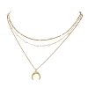 304 Stainless Steel Pendant 316 Surgical Stainless Steel & Plastic Pearl Paperclip Chain 3 Layer Necklaces for Women NJEW-JN05471-02-2