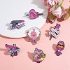 7Pcs 7 Style Heart & Moon & Lip & Rugosa Rose Enamel Pin JEWB-SZ0001-81-3