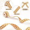 3Skeins Polyester Leaf Jacquard Ribbons SRIB-CY0001-20B-7