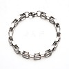 304 Stainless Steel Venetian Chain Box Chain Bracelets BJEW-L510-18-2