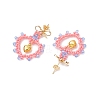 Glass Seed Beads Dangle Stud Earrings EJEW-MZ00396-05-4