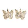 Brass Micro Pave Clear Cubic Zirconia Pendants KK-Q031-46G-04-1