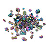 Kissitty 80Pcs 20 Style Rack Plating Rainbow Color Alloy Beads FIND-KS0001-18-2