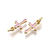 Brass Enamel Charms KK-C106-04G-04-2
