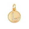 Brass Micro Pave Clear Cubic Zirconia Charms CU-CBA56CE-12G-L-1