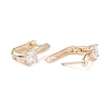 Rack Plating Brass Micro Pave Cubic Zirconia Hoop Earring Findings with Latch Back Closure ZIRC-F126-08G-2