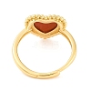 Heart Natural Red Jasper Adjustable Rings RJEW-Q817-05G-01-3