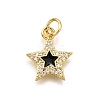 Brass Micro Pave Cubic Zirconia Pendants KK-K401-28G-2