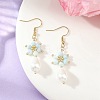 Anti-Tarnish Electroplate Bicone Glass Pearl Teardrop Beads Dangle Earrings EJEW-MZ00765-7