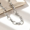 304 Stainless Steel Oval Link Chains Bracelets for Men & Women BJEW-D042-45P-2