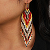 Vintage Ethnic Style Beaded Tassel Dangle Earrings LA4542-1