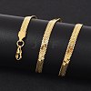 PVD Vacuum Plating 201 Stainless Steel Herringbone Chain Necklaces X-NJEW-M187-06G-4