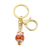 Fortune Cat Porcelain Pendant Keychain KEYC-G064-02-2