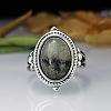 Oval Natural Labradorite Finger Rings WG970F5-05-4