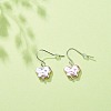 Plastic Pearl Butterfly Dangle Earrings EJEW-JE05028-03-3