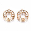 Brass Micro Pave Clear Cubic Zirconia Peg Bails Pendants KK-N232-226-1