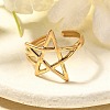 304 Stainless Steel Open Cuff Rings for Women RJEW-R010-05G-2