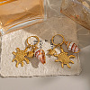 Brass Shell Shape with Turtle Hoop Earrings RM6529-3