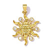 Brass Micro Pave Clear Cubic Zirconia Pendants CU-OY001-71G-3