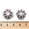 Brass Micro Pave Clear Cubic Zirconia Magnetic Clasps KK-C066-01P-3