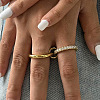 Stainless Steel Micro Pave Clear Cubic Zirconia Stacking Finger Rings FS-WGF4BA8-02-3