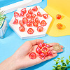30Pcs UV Plating Acrylic Bead Caps PACR-TA0001-17G-6