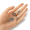 50Pcs 5 Styles Tibetan Style Alloy Pendants FIND-YW0004-61-4