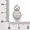 925 Sterling Silver Micro Pave Clear Cubic Zirconia European Clasps STER-T007-142P-3