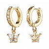 Butterfly Cubic Zirconia Dangle Hoop Earrings for Girl Women Gift sgX1-EJEW-JE04637-3