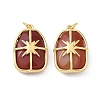 Brass & Natural Carnelian Pendants GG-CBAD360-19G-03-1