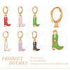 ANATTASOUL 6 Pairs 6 Colors Alloy Enamel Boots Dangle Leverback Earrings with Iron Pins EJEW-AN0004-70-3