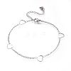 304 Stainless Steel Cable Chain Anklets AJEW-M026-01P-1