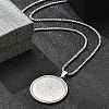 304 Stainless Steel Rhinestone Pendant Necklaces for Women NJEW-U021-08P-3