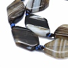 Natural Banded Agate/Striped Agate Beads Strands G-I245-57A-3