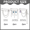 6Pcs 3 Stylesc Alloy Safety Pins JEWB-HY0001-66C-2