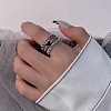 Heart Alloy Enamel Cuff Open Rings for Women FS-WG04E89-01-3