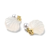 Natural Agate Shell Shaped Pendants LS-G-U025-06G-2