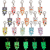 20Pcs 10 Styles Cat Resin Pendant Locking Stitch Markers HJEW-PH02142-1