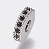 Brass Micro Pave Cubic Zirconia Bead Spacers LS-ZIRC-K074-11A-02P-1