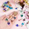 36Pcs 9 Colors Faceted Glass European Dangle Charms PALLOY-PH01654-3